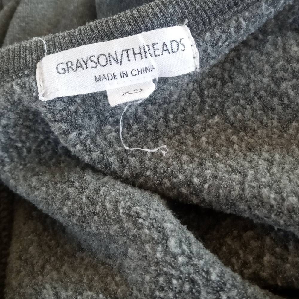 Grayson Threads Gray Good Vibes Graphic Pullover Sweatshirt Size Medium - Picture 9 of 12